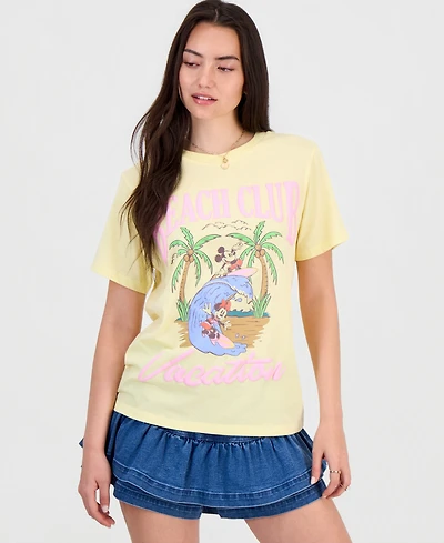 Grayson Threads, The Label Juniors' Mickey Minnie Surf Graphic T-Shirt