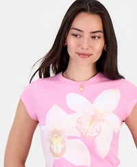 Grayson Threads, The Label Juniors' Orchid Graphic T-Shirt
