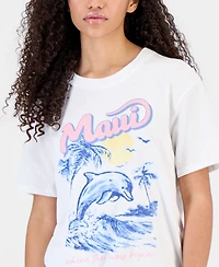 Self Esteem Juniors' Maui Dolphin Graphic Crewneck T-Shirt