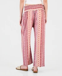 Kingston Grey Juniors' Printed Wide-Leg Cropped Pants