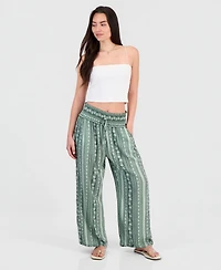 Kingston Grey Juniors' Printed Wide-Leg Cropped Pants