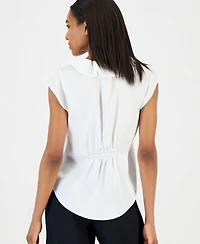 Tahari Asl Women's Ruffle-Trim Cap-Sleeve Blouse