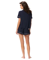 Gap Women's Notch Collar Short-Sleeve Shirt and Shorts, 2-Piece Set