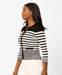 Melissa Paige Women's Mix Stripe Cardigan Top, Macy's Exclusive
