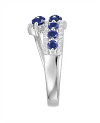 Macy's Lab-Grown Ruby (1-1/8 ct. t.w.) & White Sapphire (1/3 Ring 14k Gold Over Sterling Silver