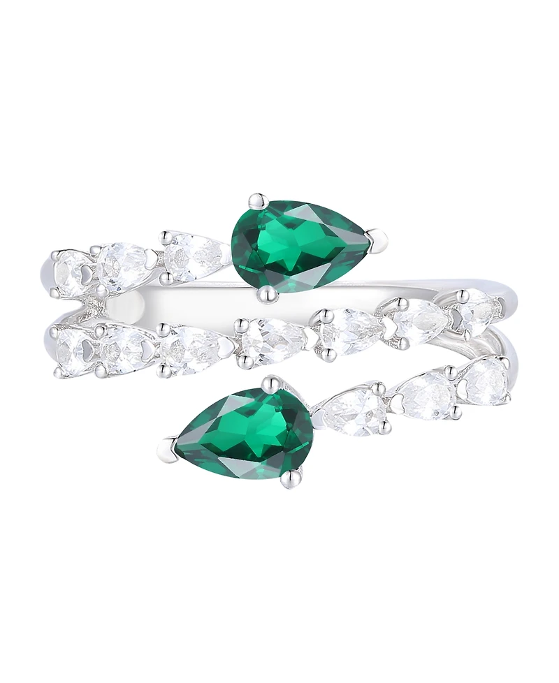 Macy's Blue Topaz (1 ct. t.w.) & Lab-Grown White Sapphire (2 Ring Sterling Silver (Also Available Multi-Stones)