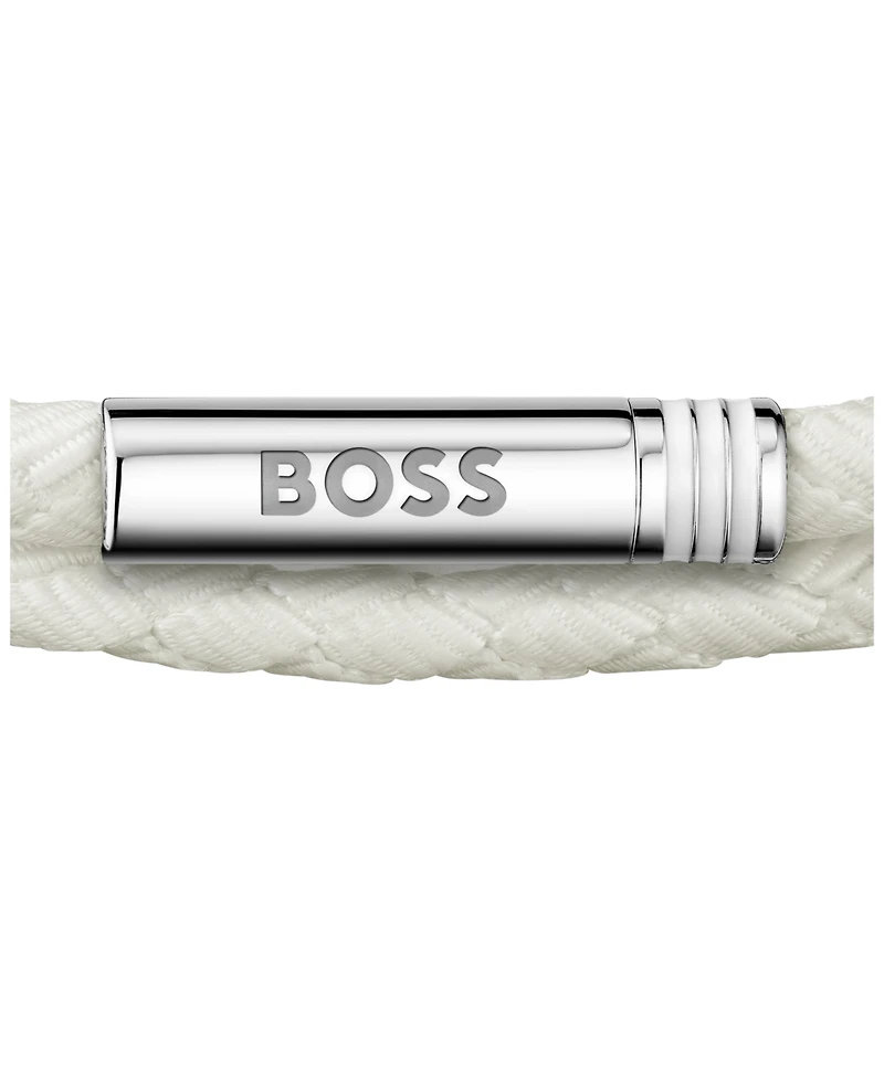 Hugo Boss Men Ares Summer Stainless Steel Nylon Cord Bracelet