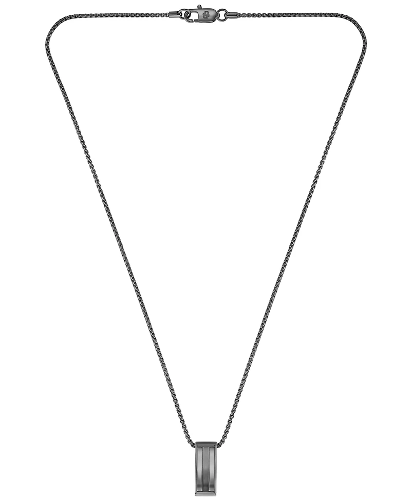 Hugo Boss Men Brooks Ionic Plated Black Steel Necklace