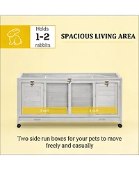 Aostirmotor Mobile Outdoor Cat House - Wooden Hutch on Wheels, Secure & Weather-Resistant