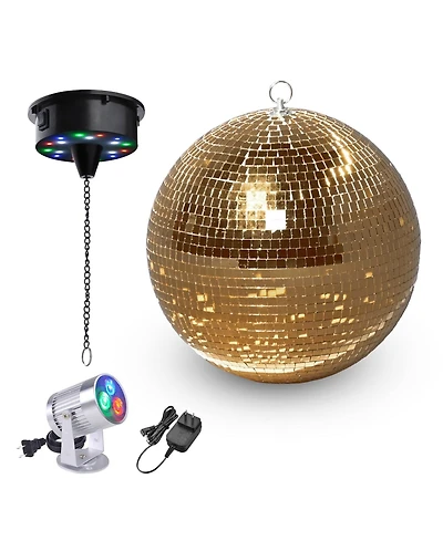 Yescom 12" Disco Mirror Ball Rgb Spotlight Rotating Motor Kit Party Events Club