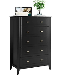 gaomon 5 Drawer Dresser, Wooden Chest of Drawers for Office, Storage Cabinet Organizer Living Room