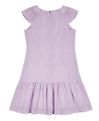 Florence Eiseman Big Girls Crinkle Lawn Dress With Shirred Hem Ruffle