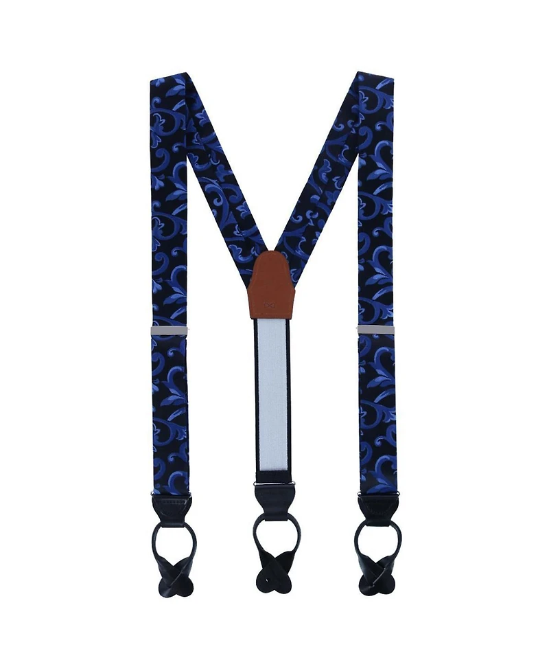 Trafalgar Men's Christian the Romantic Brocade Silk Suspenders and Bow Tie Set