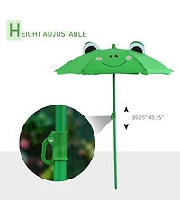 Hongge Folding Kids Picnic Table and Chair Set with Adjustable Umbrella