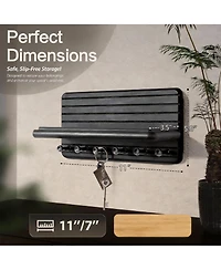 Yigii Pine Wood Key & Coat Rack with Shelf