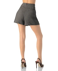 Ivonne Women's Tailored Checkered Shorts