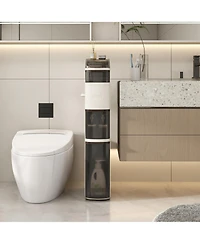 Volenca 5-Tier Narrow Bathroom Storage Cabinet with Drawers and Tissue Box Holder