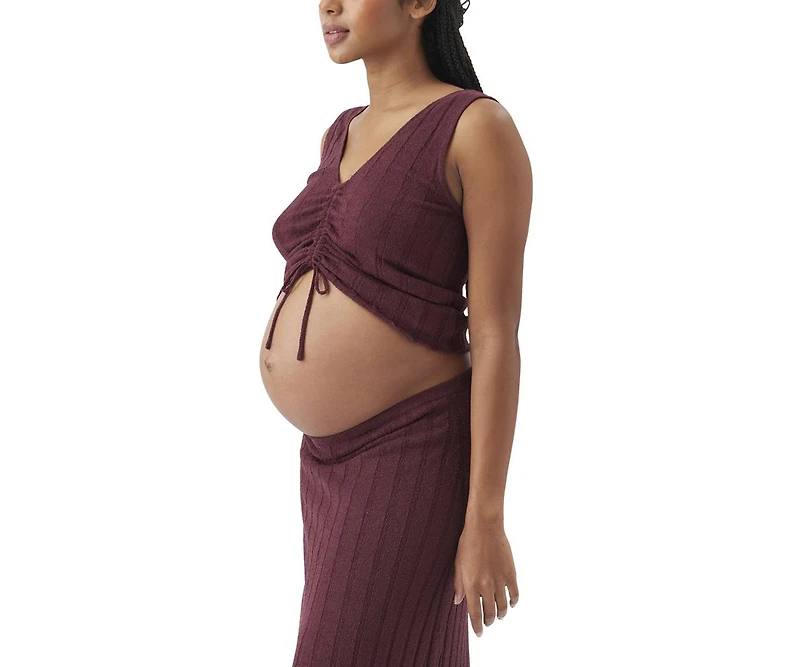 Ripe Maternity Maternity Ripe Misha Rib Knit Tank Maroon