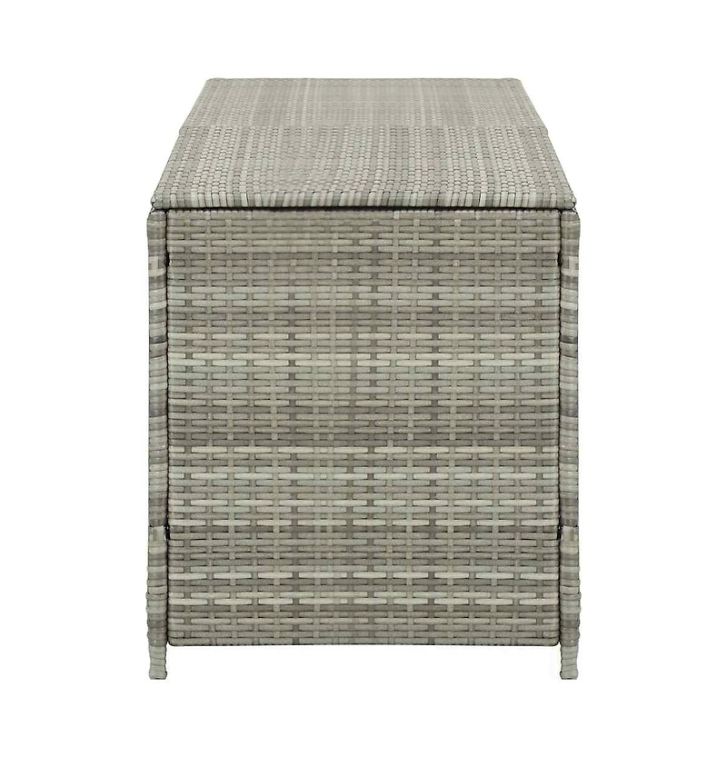vidaXL Patio Storage Box Poly Rattan 78.7"x19.6"x23.6" Gray