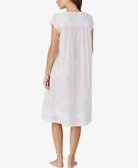 Eileen West Women's Cap-Sleeve Swiss Dot Waltz Nightgown