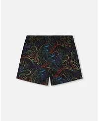 Deux par Deux Baby Boys Swim Trunks Dinosaur Print