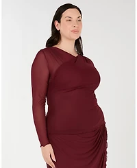 Estelle Plus Size Annalise Mesh Wrap Top
