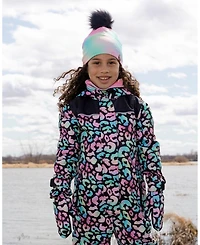 Deux par Deux Baby Girls Mid-Season Mittens in Polyester Black Animal Print