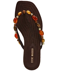 Steve Madden Women's Marble Embellished Square Toe Thong Sandals