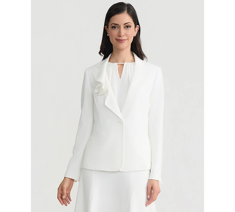 Kasper Women's Ruffle-Lapel One-Button Blazer