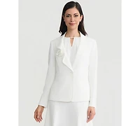 Kasper Women's Ruffle-Lapel One-Button Blazer