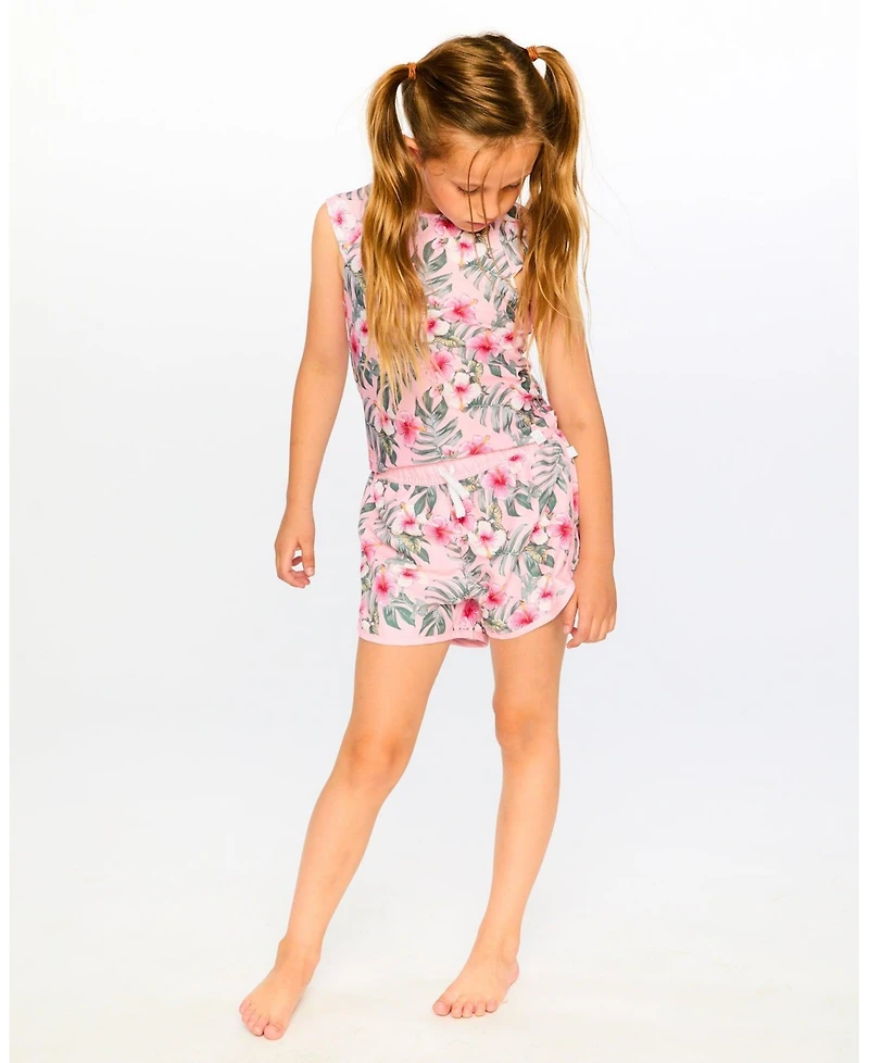 Deux par Girls Swim Shorts Hibiscus Print