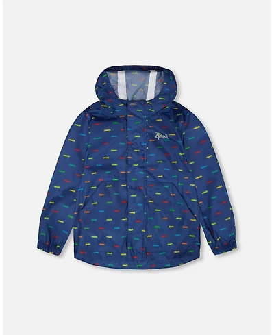Deux par Boys 4-20 Packable Polyester Windbreaker with Car Print