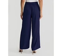 Kasper Women's Chiffon High-Rise Pull-On Wide-Leg Pants