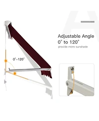 Outsunny 6' Retractable Patio Sun Window Awning w/ Comfortable Shade, Wine