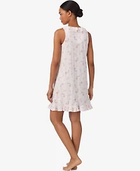 Lauren Ralph Women's Sleeveless Flutter Neck Short Gown