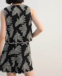 Mango Women's Embroidered Cotton Shorts