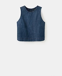 Mango Women's Under Seam Detail Denim Top