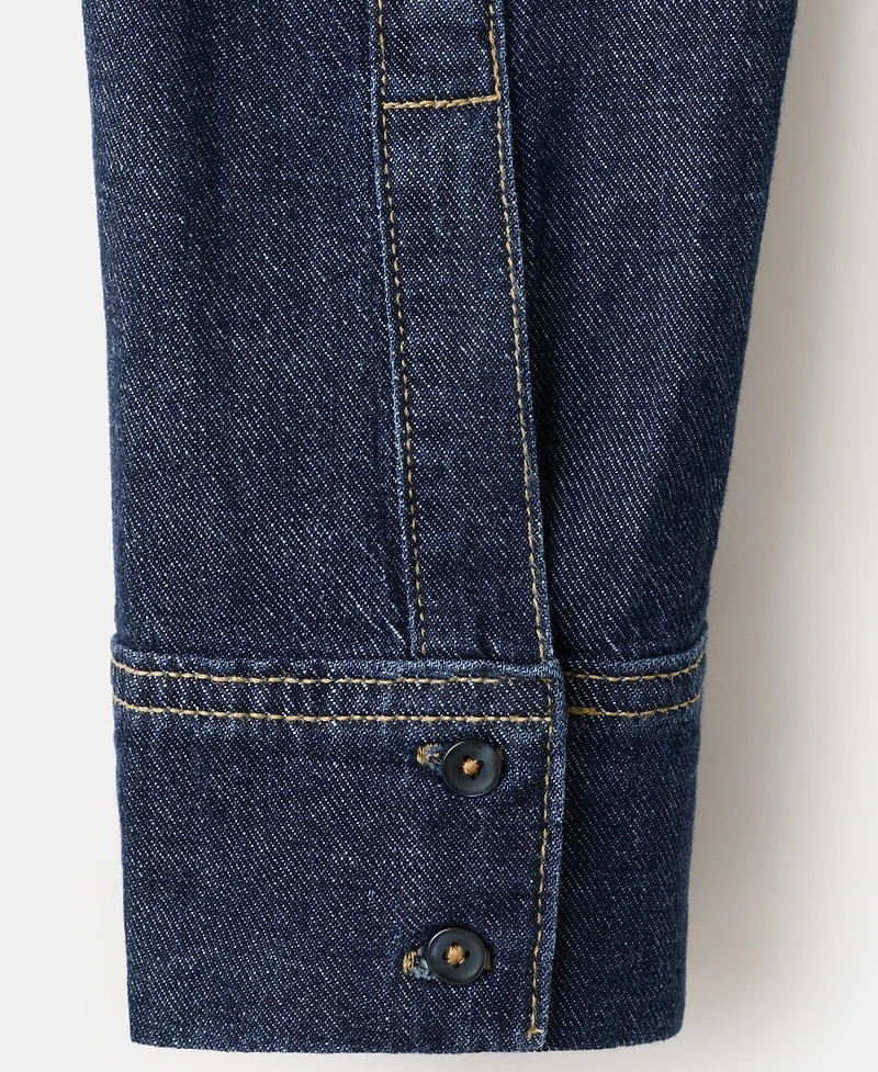 Mango Women's Tie Detail Denim Shirt