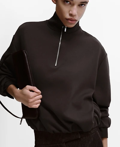 Mango Women's High Neck Balloon Sweatshirt