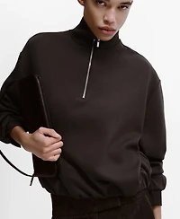 Mango Women's High Neck Balloon Sweatshirt