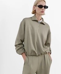 Mango Women's High Neck Balloon Sweatshirt