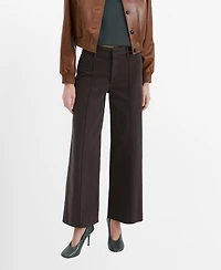 Mango Women's Seam High-Waisted Wide-Leg Jeans