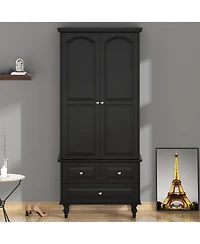 Homsee White 8-Drawer Storage Cabinet with Golden Metal Legs