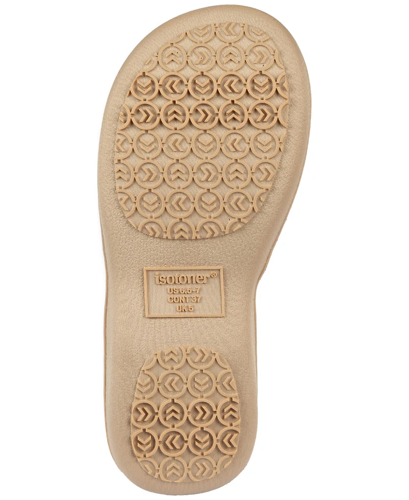 Isotoner Signature Women's Embroidered Seersucker Flip Flop Slippers