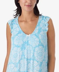 Ellen Tracy Women's Short-Sleeve Soft Bra Midi Jersey Nightgown