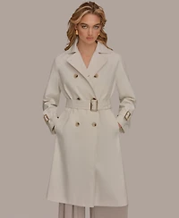 Donna Karan New York Women's Double Breasted Belted Notch Collar Trench Coat