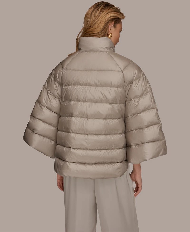 Donna Karan New York Women's Stand-Collar Down Puffer Cape
