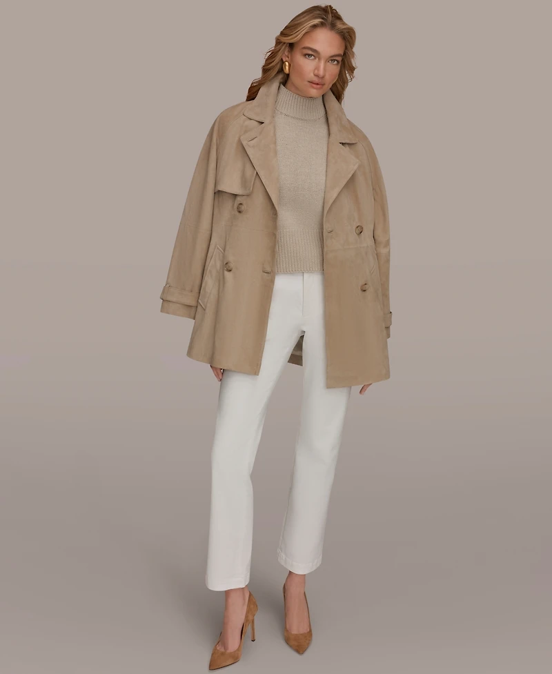 Donna Karan New York Women's Double Breasted Belted Trench Coat