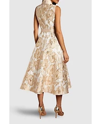 Coast Women's Sleeveless Tux Jacquard Midi Dress