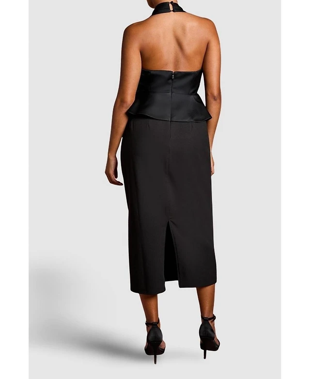 Abercrombie & Fitch Linen-Blend Squareneck Column Midi Dress | MainPlace  Mall